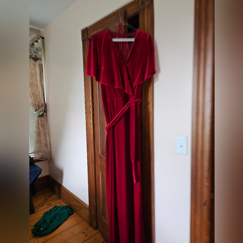 Long red dress